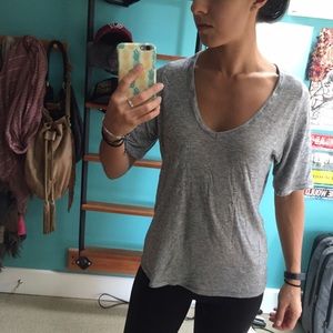 Grey V-neck shirt