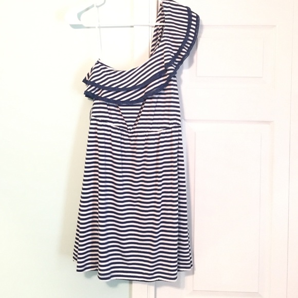 One shoulder striped dress. - Picture 1 of 2