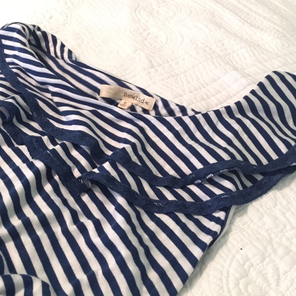 One shoulder striped dress. - Picture 2 of 2