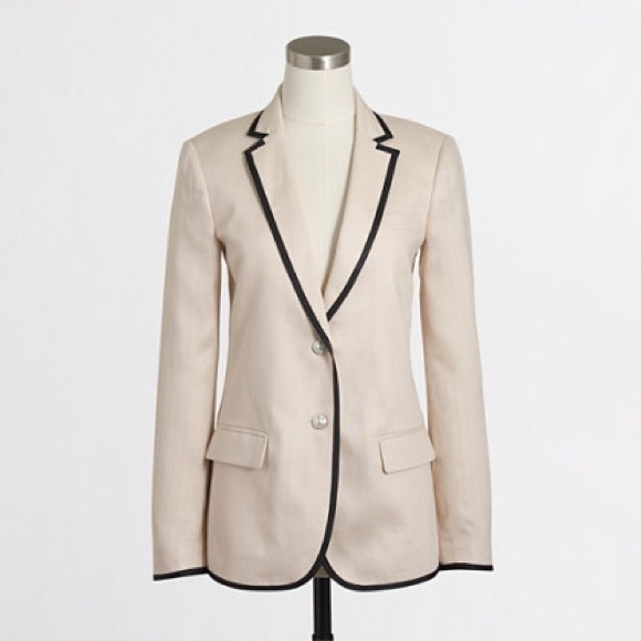 NWT J. Crew Tipped Linen Blazer