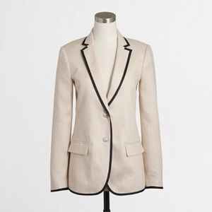 NWT J. Crew Tipped Linen Blazer