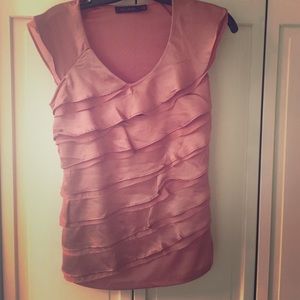 The Limited pink ruffled top.