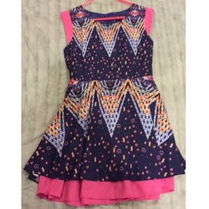 Navy blue and pink tribal dress size small