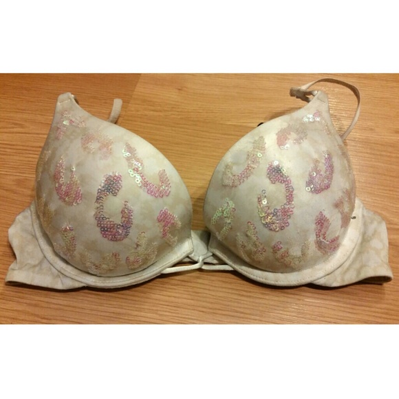 VS sequin leopard print detail Miraculous plunge