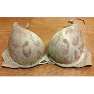 VS sequin leopard print detail Miraculous plunge