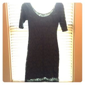 Banana republic dark green lace dress