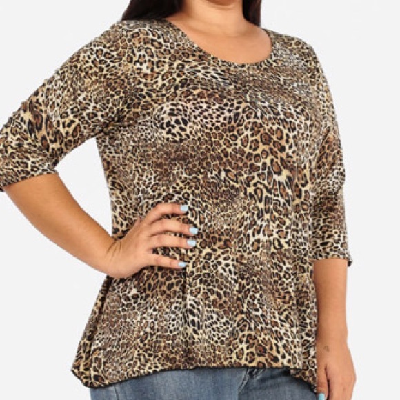 Plus size animal print flare top! - Picture 2 of 4