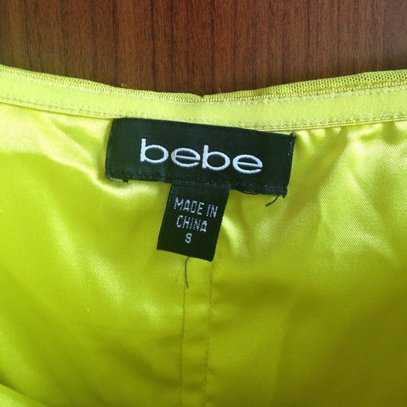 Neon green/yellow Bebe dress - Picture 3 of 3