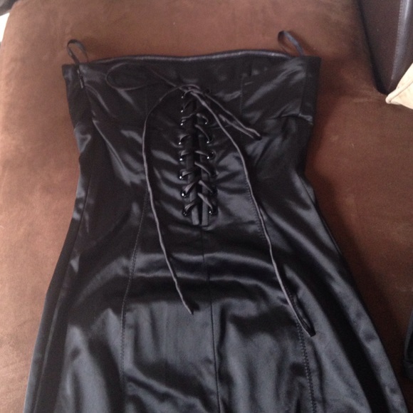Bebe Black satin corset dress. - Picture 2 of 4