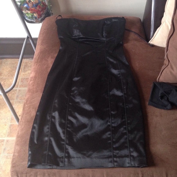 Bebe Black satin corset dress. - Picture 3 of 4