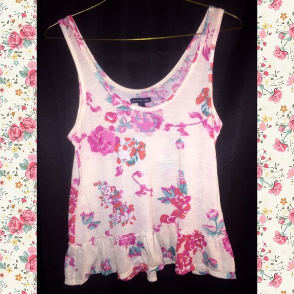 Cream- Floral American Eagle outfitters Tank 🌺🌸