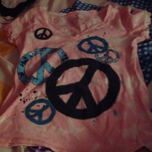 Pink peace sign shirt