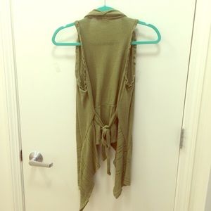 Olive green sweater duster