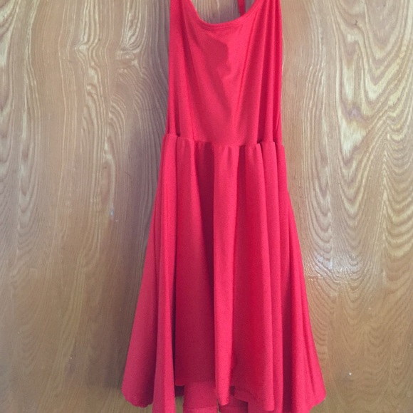 Red American apparel skater dress