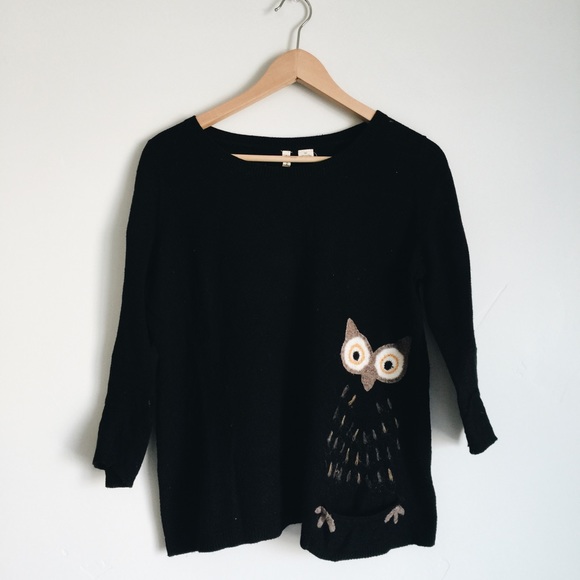 Anthropologie owl sweater