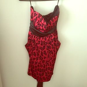 Red Leopard print dress! Only worn once!