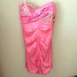 Pink jewel toned dress.