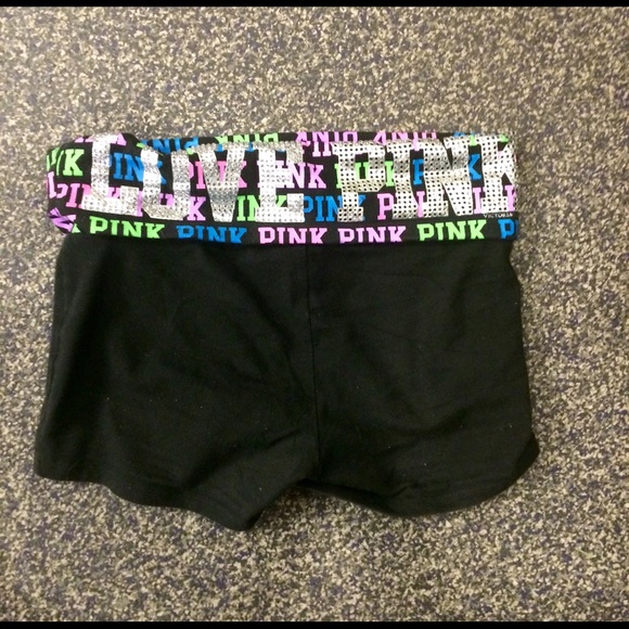 PINK bling yoga shorts