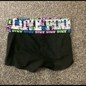 PINK bling yoga shorts