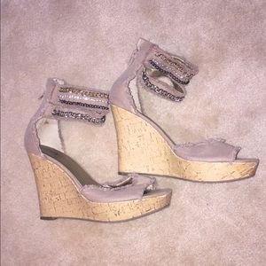 GUESS ankle strap wedge heel 10