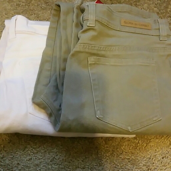 Pink Rose and Dark tan straight leg jeans