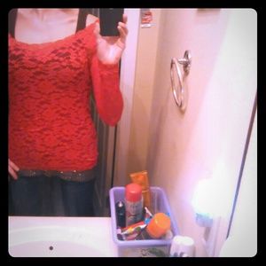 Sexy red lace top!