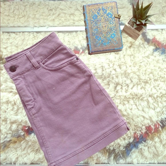 Violet denim skirt