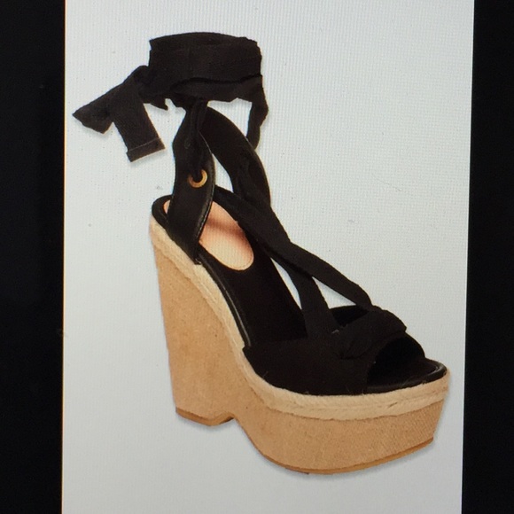 Joie Oceanside Wedge Espadrille. Black. 36.5