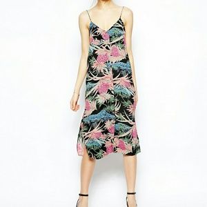 Asos Midi Shift dress in Tropical Leaf Print