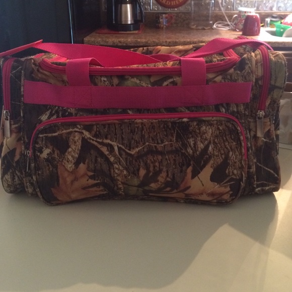 Pink and camo duffel bag!
