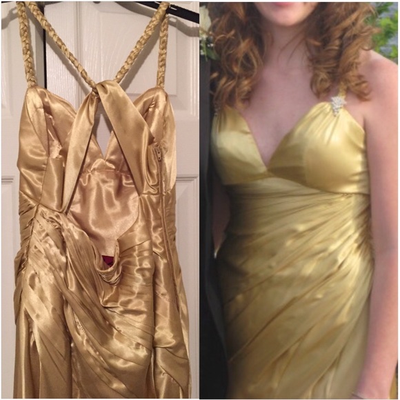 Gold Flash prom or pageant dress