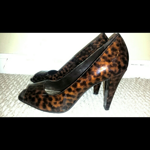Antonio Melani Patent Cheetah Heel