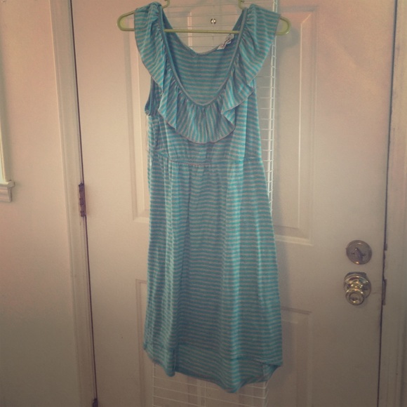Blue gray striped sun dress!