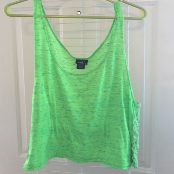 Super cute lime green crop top shirt !
