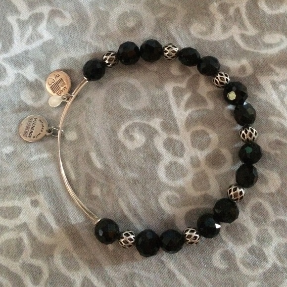 Alex & Ani black beaded bangle