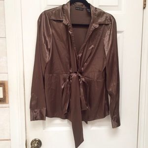Silky chocolate brown blouse