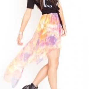 UNIF watercolor fishtail skirt
