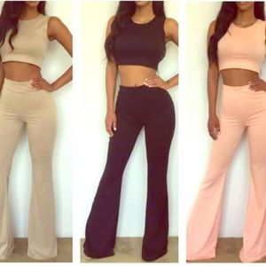 Bell bottom crop top set