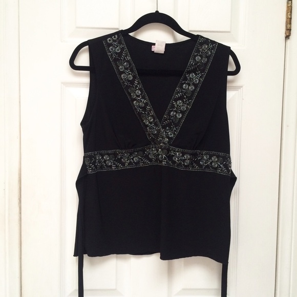 Beaded black top