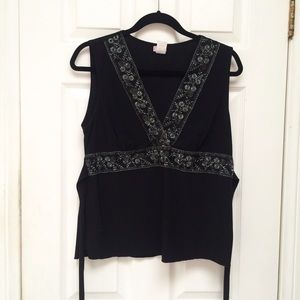 Beaded black top