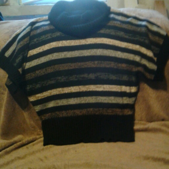 Cowl Neck Striped Sweater
