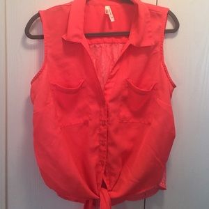 Neon orange sheer tank!