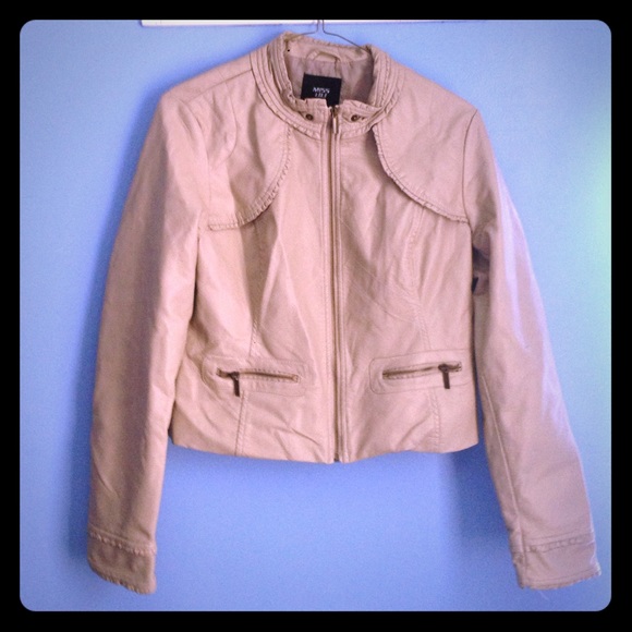 Beige leather jacket