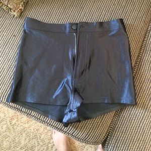 American Eagle faux leather high waisted shorts