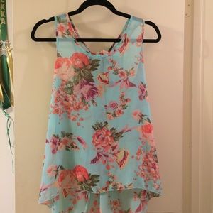 ✂️LAST CALL✂️ Floral Open Back Tie Top