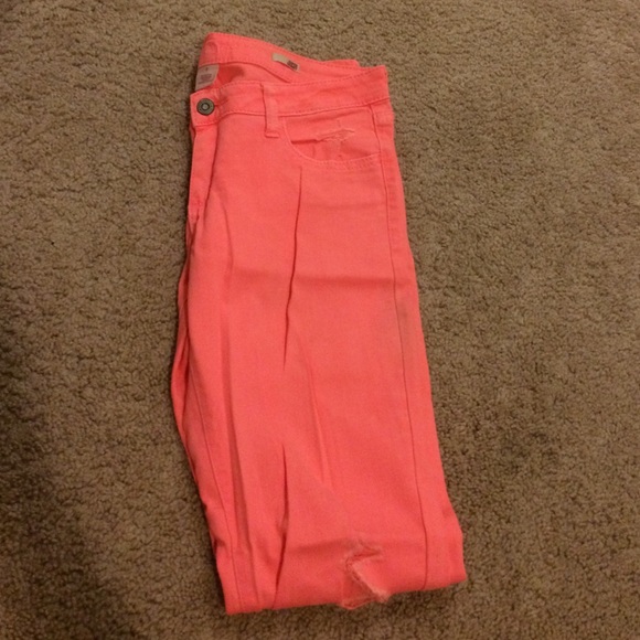 Pink/peach colored jeans