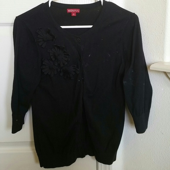 Merona black 3/4 sleeve cardigan Size Medium
