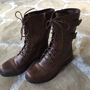 Lace-up Moto Boots