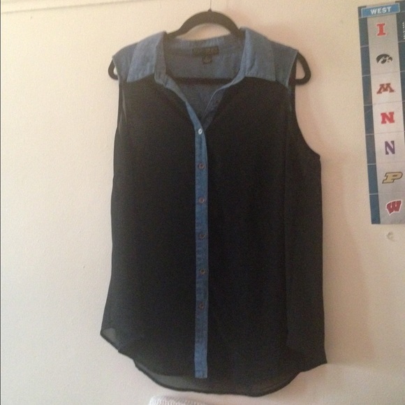 ❌❌ BUNDLED ❌❌ denim and black tank top
