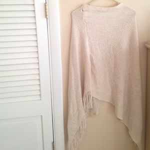 Long Tan Knit Poncho